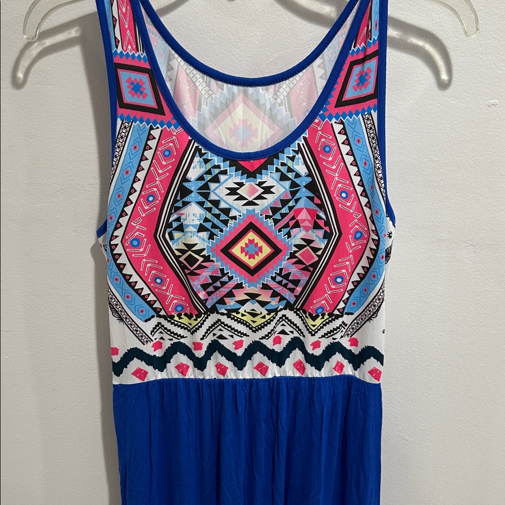 Colorful Geometric Pattern Maxi Dress - Picture 2 of 3